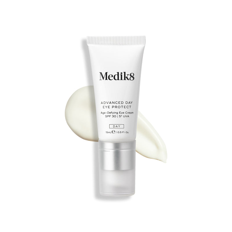 Tuba očného krému Medik8 Advanced Day Eye Protect s ochranným faktorom SPF 30.
